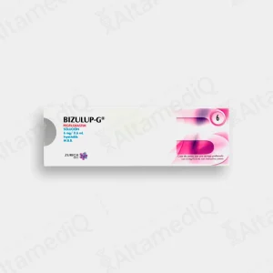 Caja de medicamento de alta especialidad Bizulup-G Pegfilgrastim 6 mg solución inyectable Zurich. Farmacia de Alta Especialidad AltamediQ.