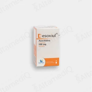 Caja de medicamento oncológico Desoxiul Azacitidina 100 mg solución inyectable Ulsatech. Farmacia de Alta Especialidad AltamediQ.