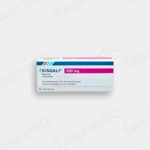 Caja de medicamento oncológico de alta especialidad Kisqali Ribociclib 200 mg con 63 comprimidos Novartis. Farmacia de Alta Especialidad AltamediQ.