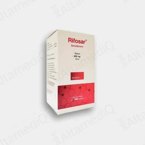 Caja de medicamento de alta especialidad Rifosar Sevelamero 800 mg con 180 tabletas Synthon. Farmacia de Alta Especialidad AltamediQ.