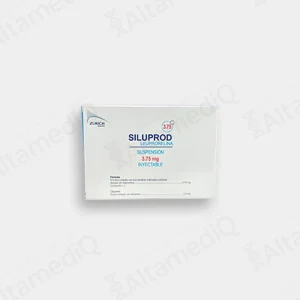 Caja de medicamento de alta especialidad Siluprod Leuprorelina 3.75 mg suspensión inyectable Zurich. Farmacia de Alta Especialidad AltamediQ.