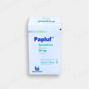 Caja de medicamento oncológico Ulmextral Metotrexato 50 mg solución inyectable Ulsatech. Farmacia de Alta Especialidad AltamediQ.