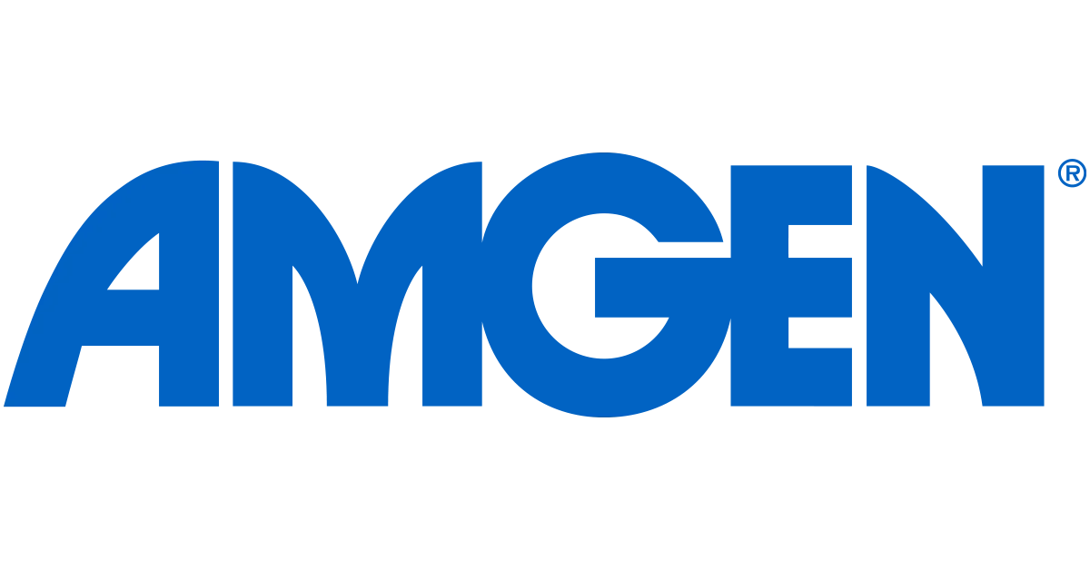 Logotipo de Amgen, laboratorio farmacéutico aliado de AltamediQ.