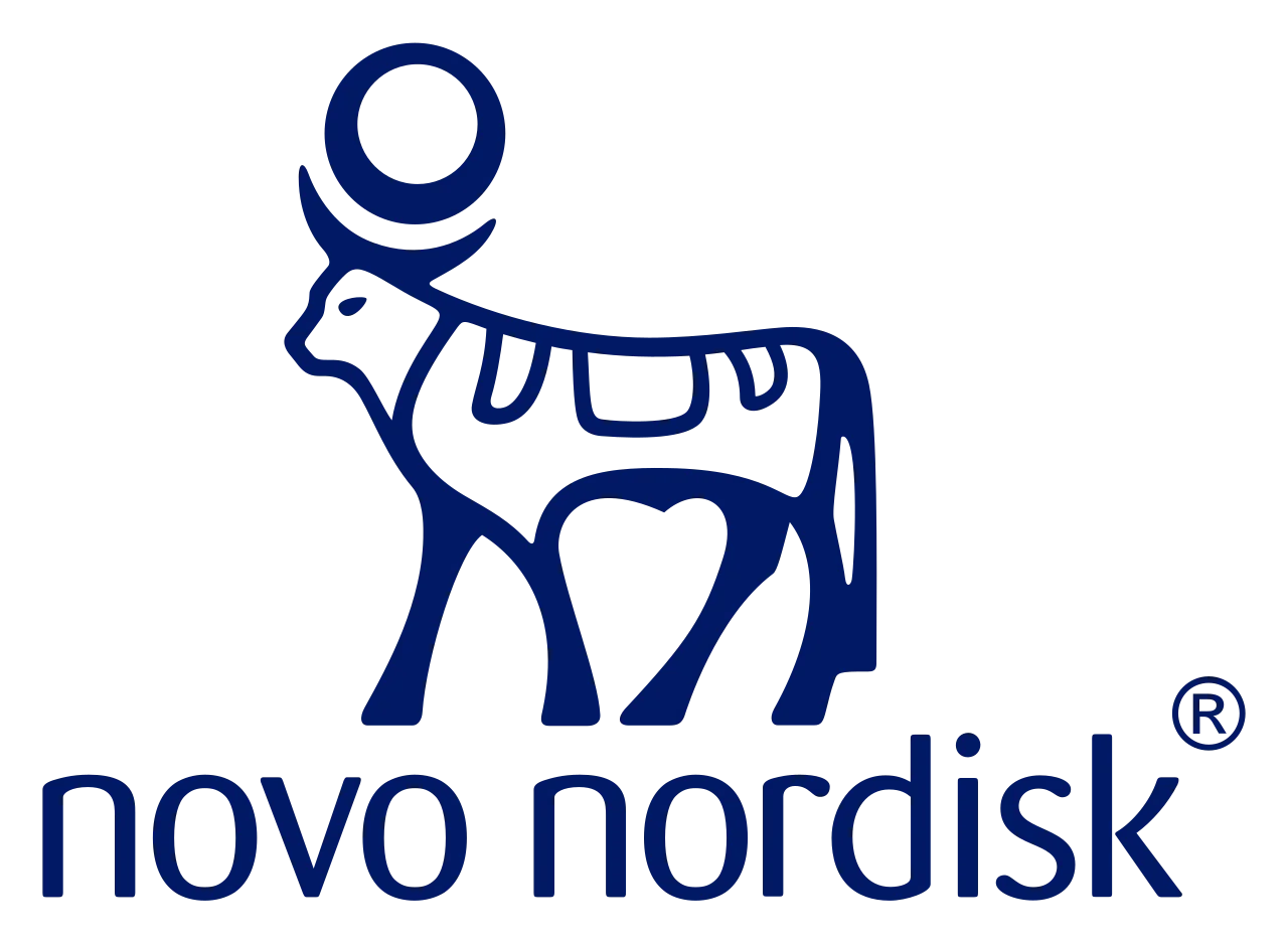 Logotipo de Novo Nordisk, laboratorio farmacéutico aliado de AltamediQ para la distribución de suministros médicos.