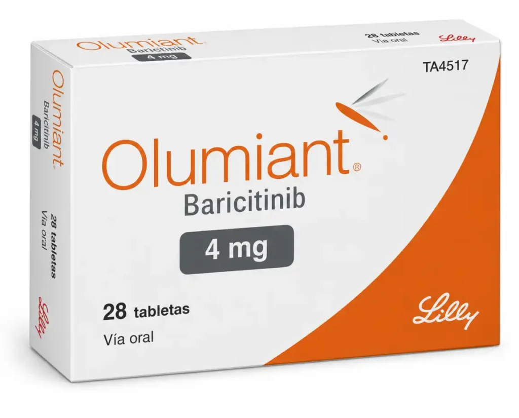 Olumiant Baricitinib 4 mg caja con 28 tabletas Eli Lilly disponible en AltamediQ farmacia de alta especialidad México desde MX$15,000